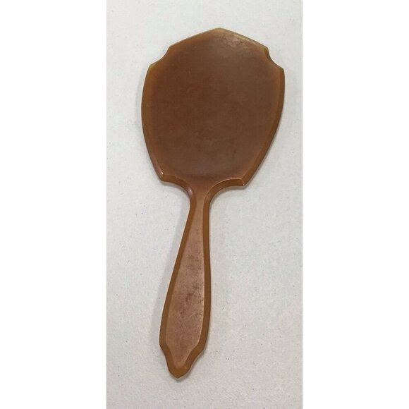 Vintage Antique Celluloid Hand Mirror Orange 🪞 - Picture 2 of 2